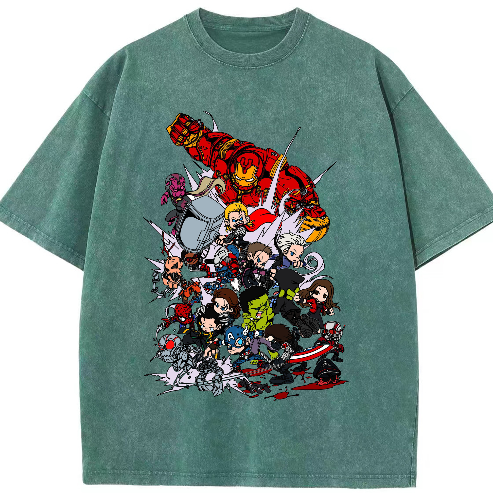 （画像用） アベンジャーズ The Avengers 綿100% ヴィンテージ風 半袖Tシャツ（フロントプリント）